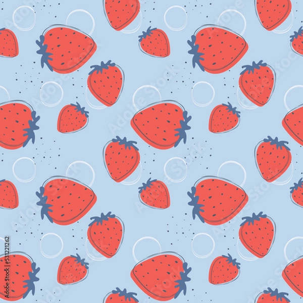 Fototapeta seamless pattern with strawberries