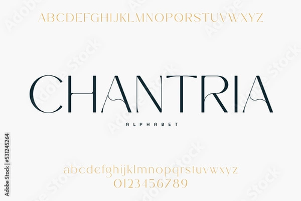 Fototapeta Abstract Fashion font alphabet. Minimal modern urban fonts for logo, brand etc. Typography typeface uppercase lowercase and number. vector illustration