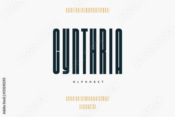 Fototapeta Abstract Fashion font alphabet. Minimal modern urban fonts for logo, brand etc. Typography typeface uppercase lowercase and number. vector illustration
