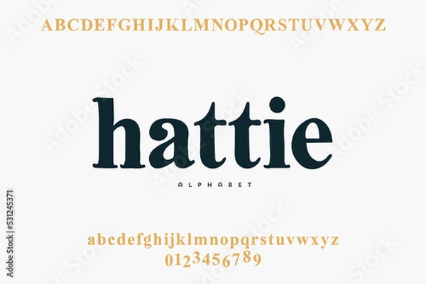 Fototapeta Abstract Fashion font alphabet. Minimal modern urban fonts for logo, brand etc. Typography typeface uppercase lowercase and number. vector illustration