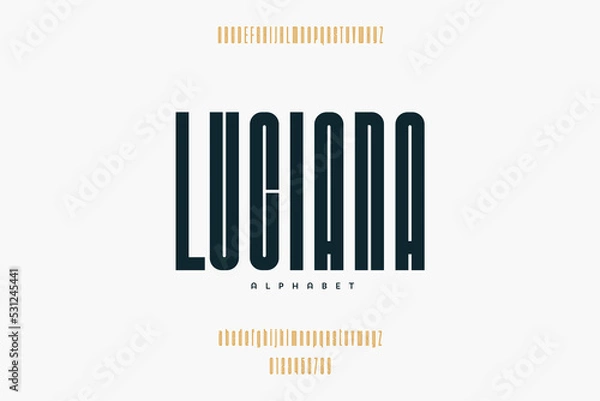 Fototapeta Abstract Fashion font alphabet. Minimal modern urban fonts for logo, brand etc. Typography typeface uppercase lowercase and number. vector illustration