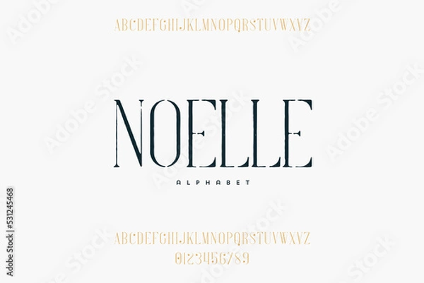 Fototapeta Abstract Fashion font alphabet. Minimal modern urban fonts for logo, brand etc. Typography typeface uppercase lowercase and number. vector illustration