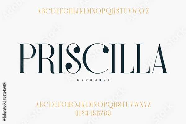 Fototapeta Abstract Fashion font alphabet. Minimal modern urban fonts for logo, brand etc. Typography typeface uppercase lowercase and number. vector illustration