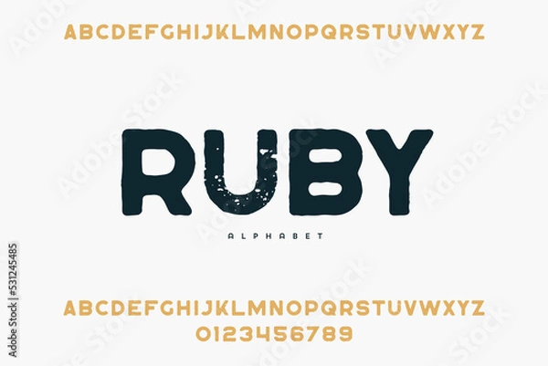 Fototapeta Abstract Fashion font alphabet. Minimal modern urban fonts for logo, brand etc. Typography typeface uppercase lowercase and number. vector illustration