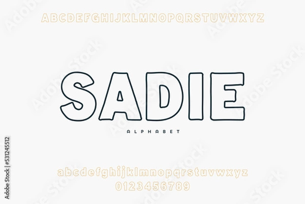 Fototapeta Abstract Fashion font alphabet. Minimal modern urban fonts for logo, brand etc. Typography typeface uppercase lowercase and number. vector illustration