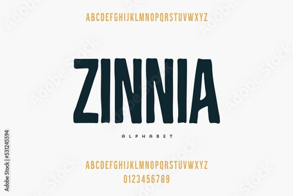 Fototapeta Abstract Fashion font alphabet. Minimal modern urban fonts for logo, brand etc. Typography typeface uppercase lowercase and number. vector illustration