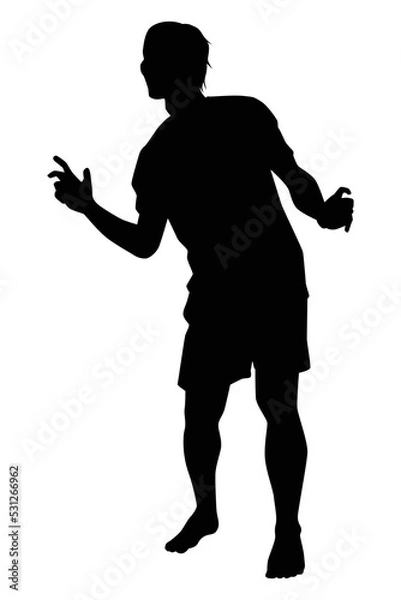 Obraz Zombie silhouette vector, Halloween devil in black and white.