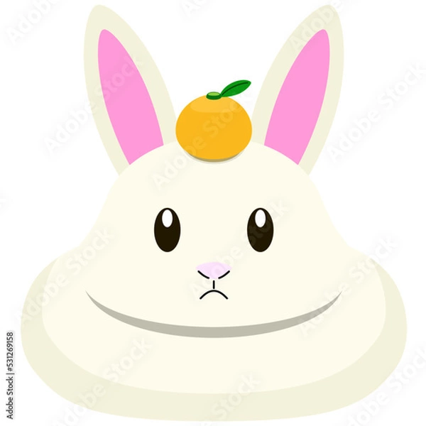 Fototapeta 兎の姿をした鏡餅のイラスト