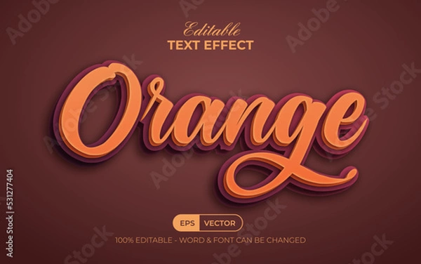 Obraz Orange text effect style. Editable text effect.