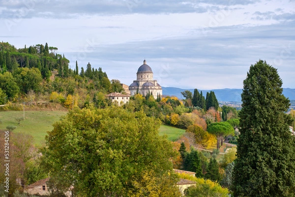 Fototapeta view of famous italian hills,umbria, italy