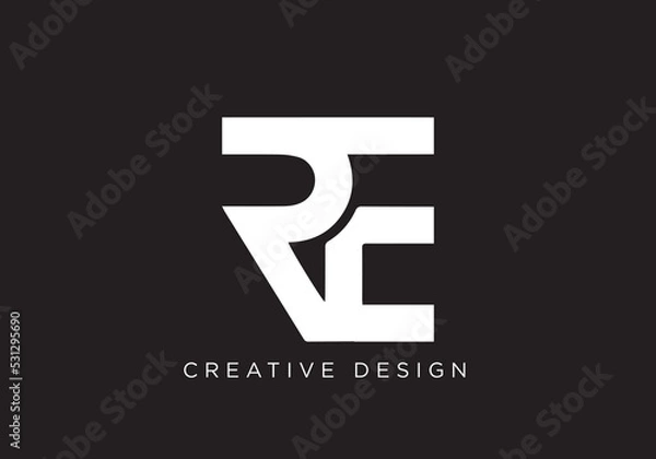Fototapeta Letter RE Logo Design , RE Icon