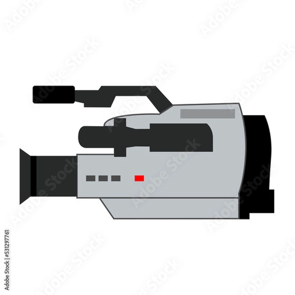 Obraz Analog cassette video camera on a white background.