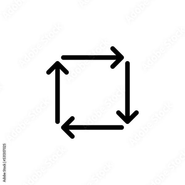 Fototapeta Arrow sign symbol line icon suitable for any purpose