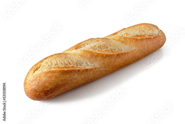 Fototapeta French baguette with a crisp golden crust on a transparent background