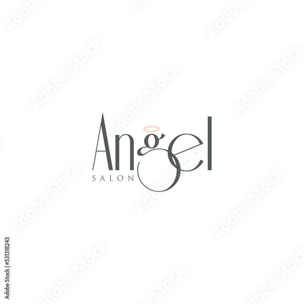 Obraz Angel typography logo design template minimal vector