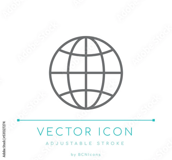 Fototapeta Global Line Icon