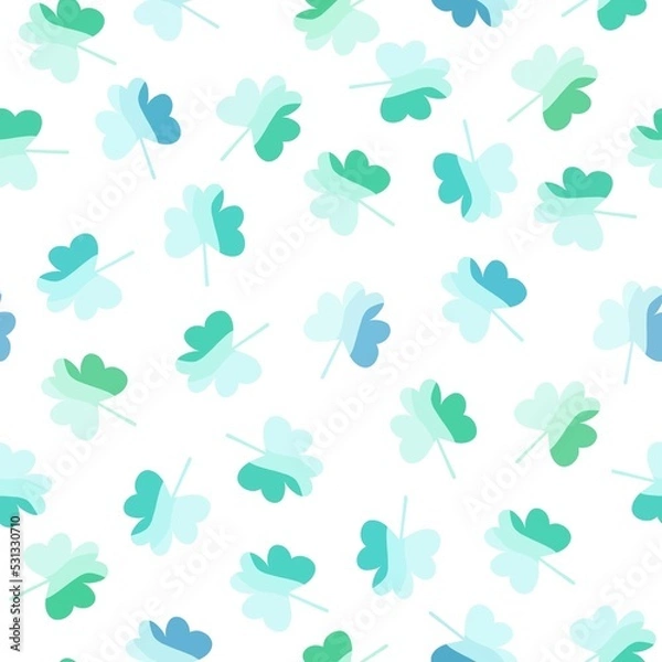 Fototapeta Cartoon clover floral seamless shamrock pattern for wrapping paper and kids clothes print and fabrics and festive