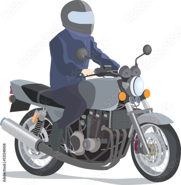 Fototapeta オートバイでツーリングする人