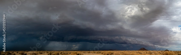 Obraz Panoramic view of a storm clouds over the Mojave Desert