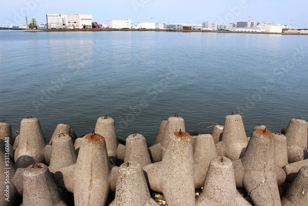 Obraz 臨海とテトラポット