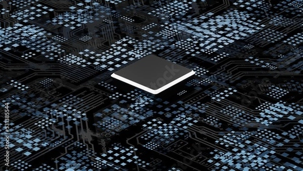Fototapeta Central Computer Processors CPU concept.Industry-leading Advanced technology.3d rendering