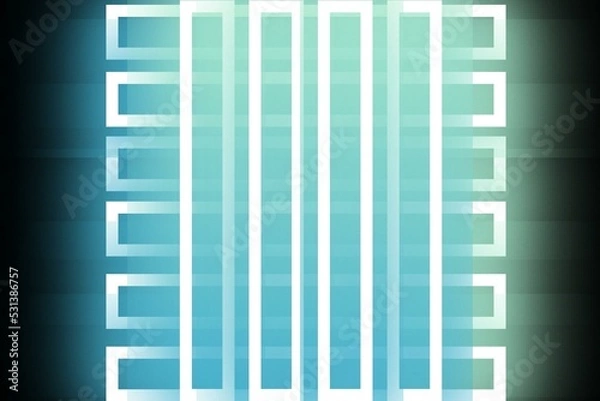 Fototapeta Black abstract background with glowing blue and white line elements