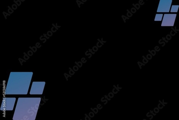 Obraz black abstract background with blue and purple square elements