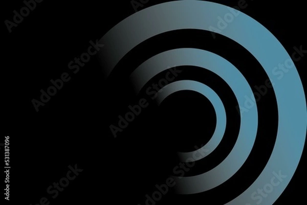 Obraz black abstract background with blue circle elements
