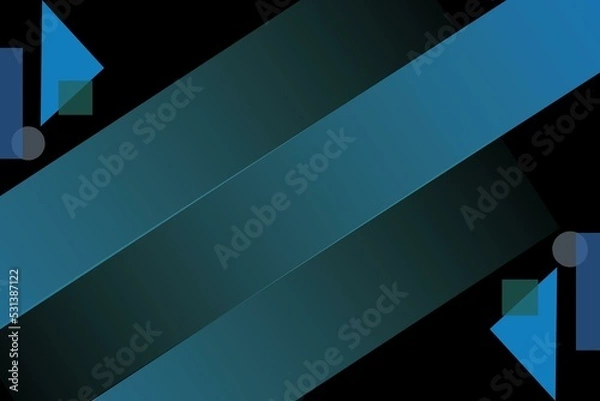 Fototapeta Black abstract background with blue green elements