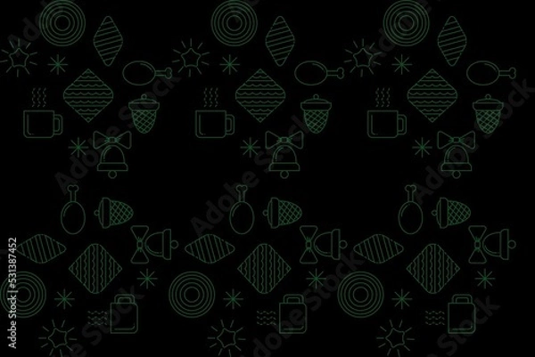 Obraz black abstract background with green elements