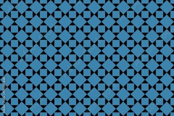 Obraz Black abstract background with blue square elements