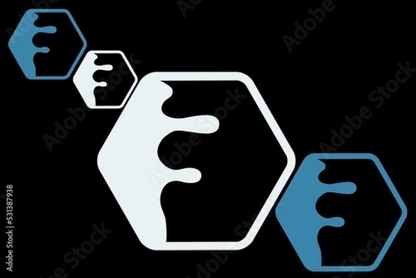 Obraz black abstract background with blue and white elements