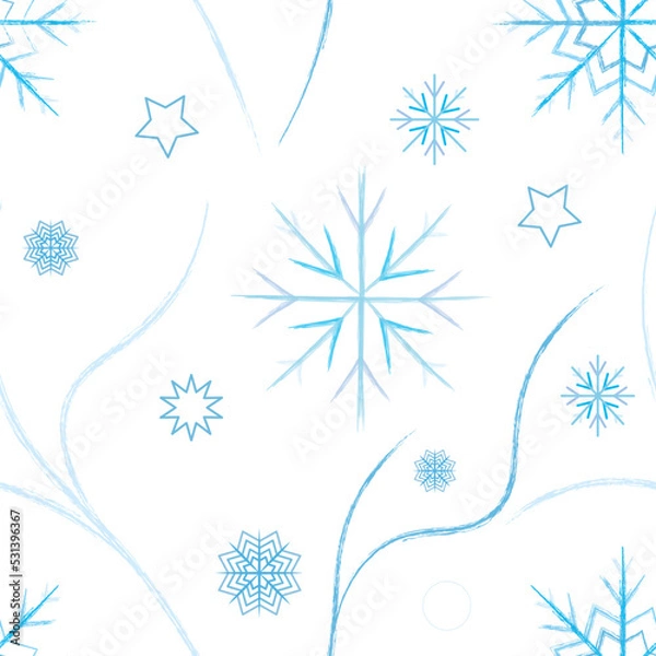 Obraz beautiful seamless pattern of snowflakes on a light background