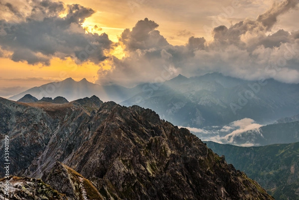 Obraz Wschód słońca w Tatrach