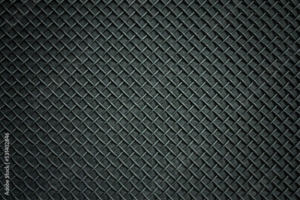 Fototapeta Abstract black metallic mesh texture of the speaker for background.