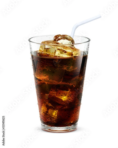 Obraz グラス アイスコーヒー 氷 飲み物 イラスト リアル