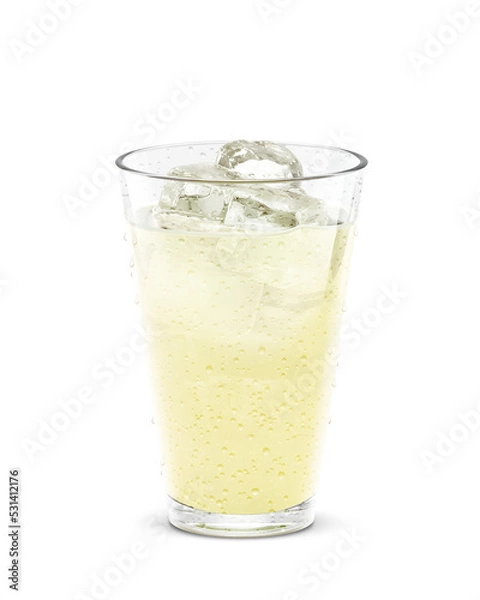 Fototapeta グラス りんごジュース 飲み物 氷 イラスト リアル 