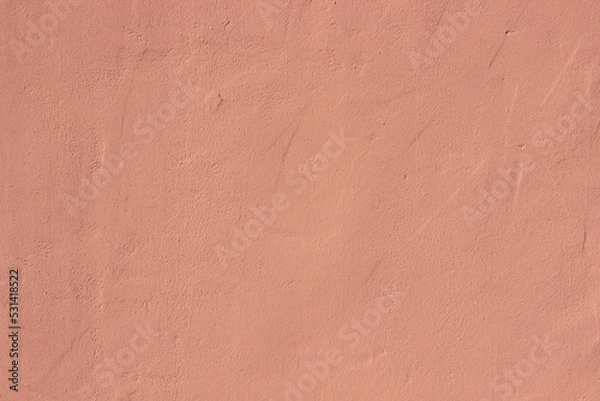 Fototapeta Light pink terracotta plaster rough wall texture background	