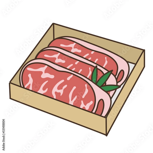 Fototapeta 食べ物　食材　食品　チキン　霜降り肉