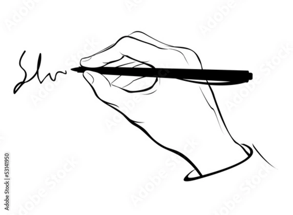 Obraz Zarys dłoni do pisania