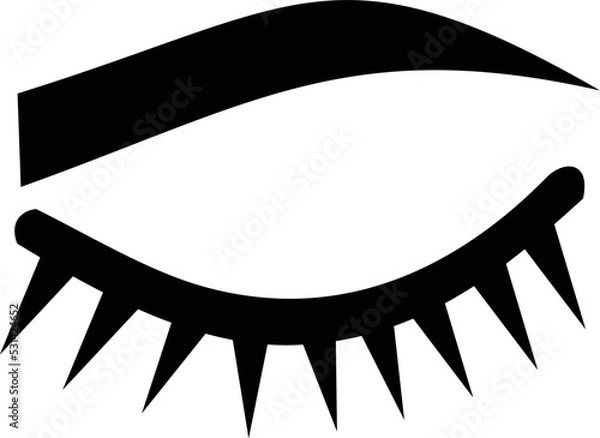 Fototapeta Eyebrows shape with eyelashes