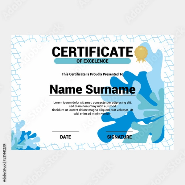 Fototapeta modern certificate temple design that can be used for company certificates or awards