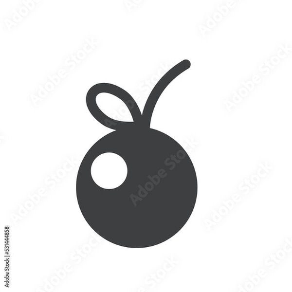 Fototapeta Cherry icon in flat style isolated on white background