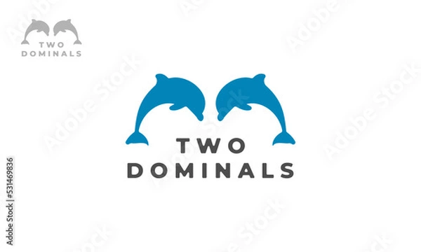 Fototapeta Two Dolphins Illustration Design ,Vector Template