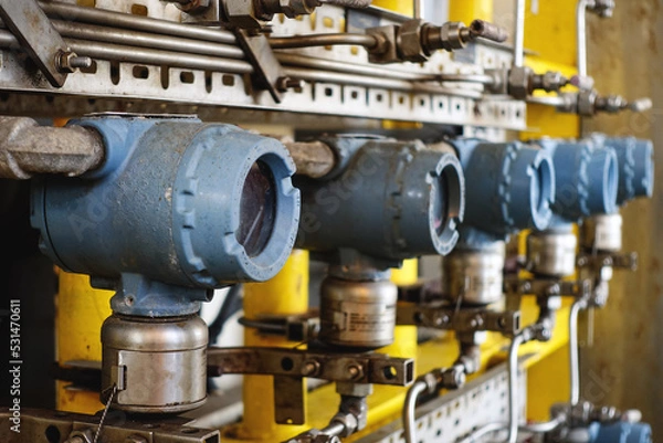 Fototapeta Pressure transmitter, and temperature transmitter for measurement and monitor data of oil and gas process