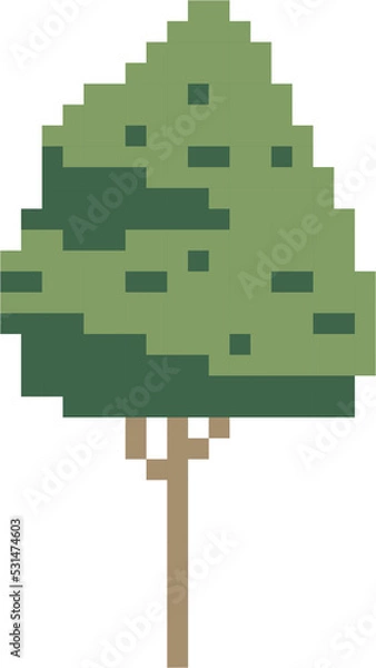 Fototapeta simplicity tree freehand pixel flat design 