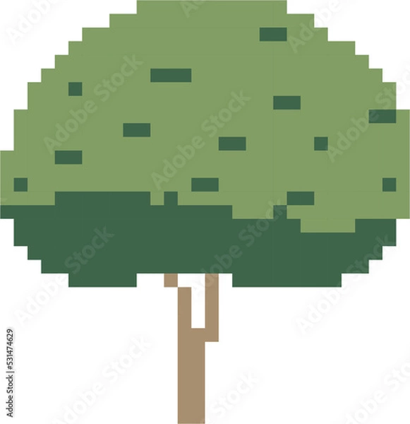Fototapeta simplicity tree freehand pixel flat design 