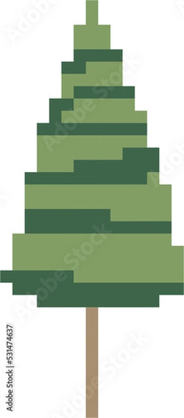 Obraz simplicity tree freehand pixel flat design 