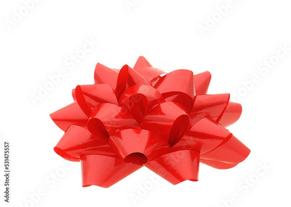 Fototapeta Red gift bow  isolated on transparency photo png file 