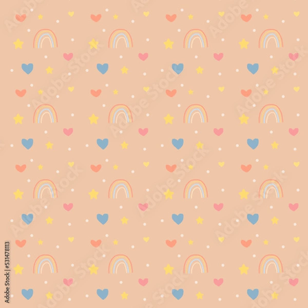 Obraz Rainbow pattern with hearts
